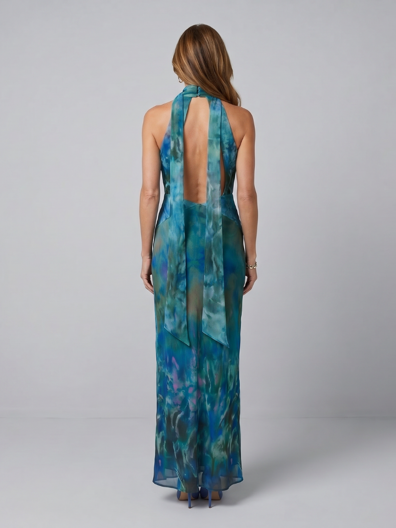 Juniper | Robe Maxi Sans Manches à Col Halter avec Découpe
