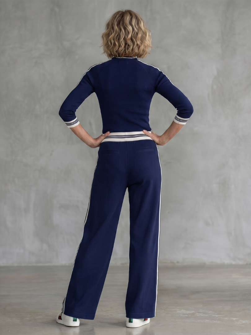 Eirlys | Ensemble Haut à Manches Longues Ajusté et Pantalons à Jambes Larges