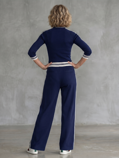 Eirlys | Ensemble Haut à Manches Longues Ajusté et Pantalons à Jambes Larges