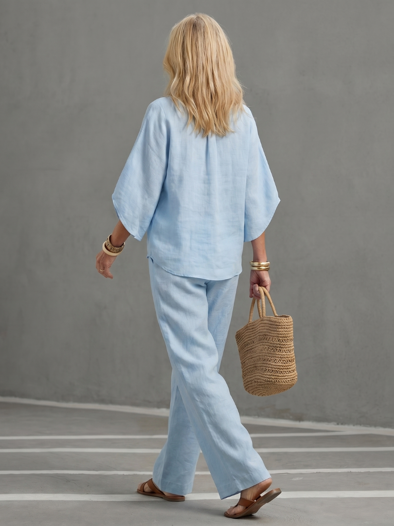 Amity | Ensemble Tunique Pantalon Détente à Boutons