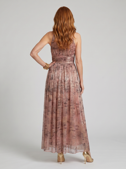 Imogen | Robe midi sans manches à finition texturée