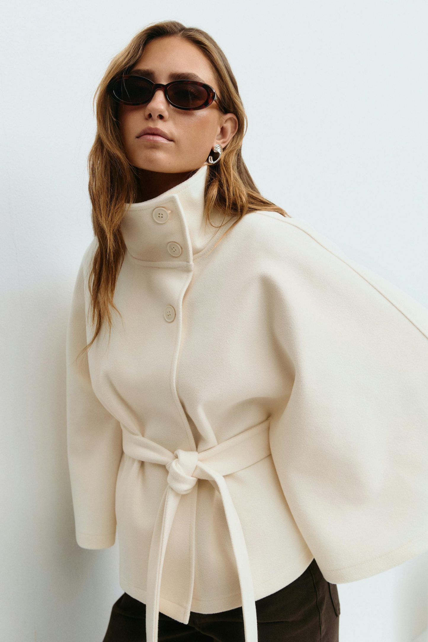ARIA | Belted Cape Jacket