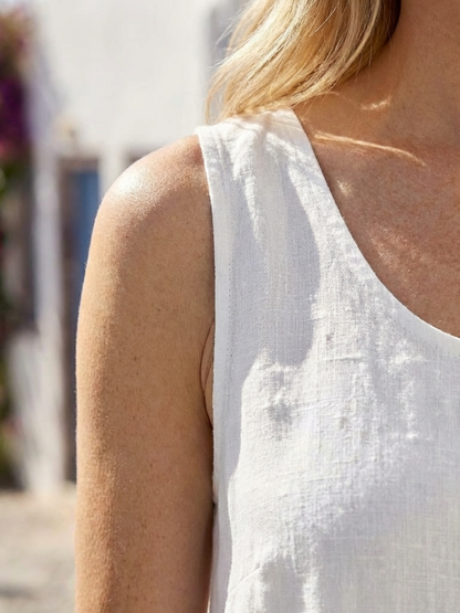 Ismera | Robe Midi Décontractée Sans Manches à Col Rond