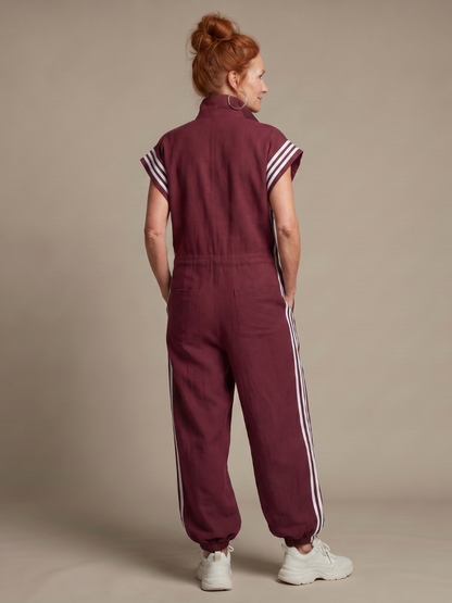 Lark | Combinaison à Panneaux Rayés et Fermeture Éclair Frontale