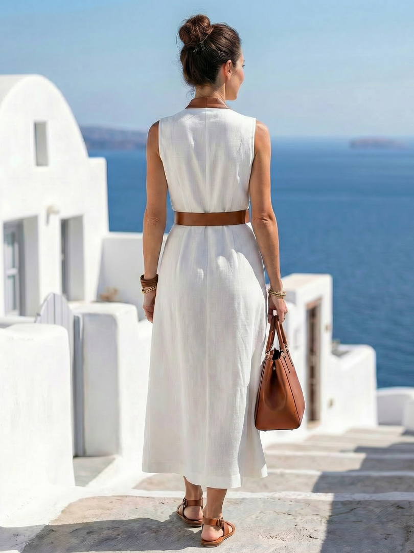 Myra | Robe Midi à Lignes Contrastantes