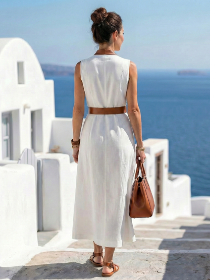 Myra | Robe Midi à Lignes Contrastantes