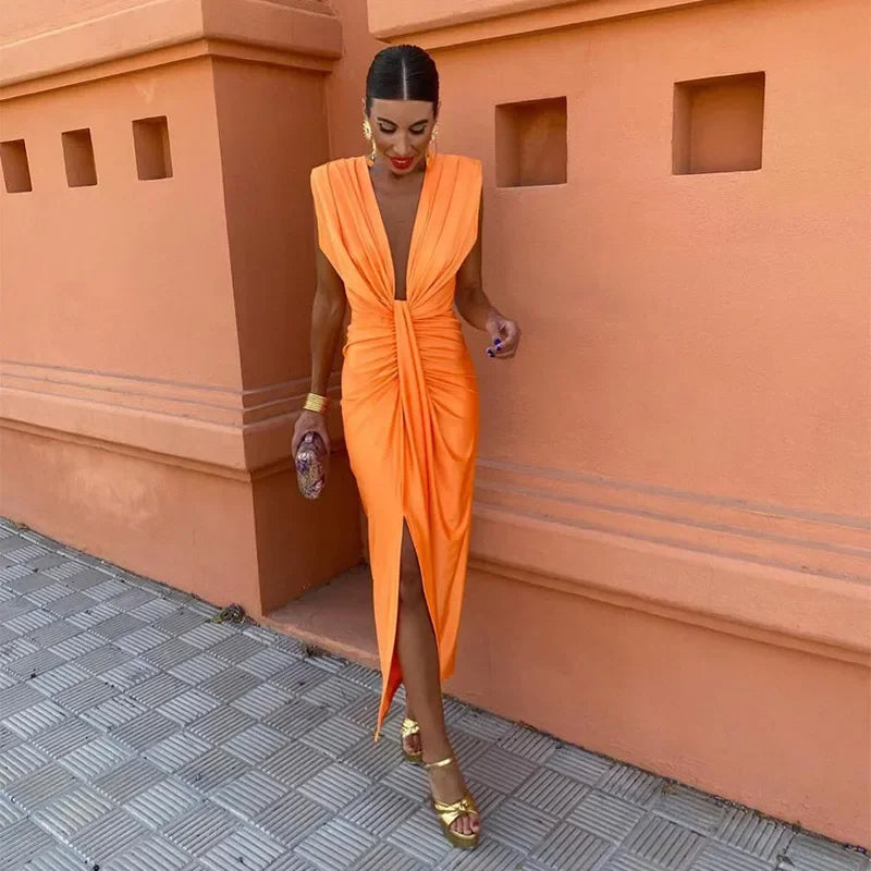 Selena - Robe Drapée Ardente