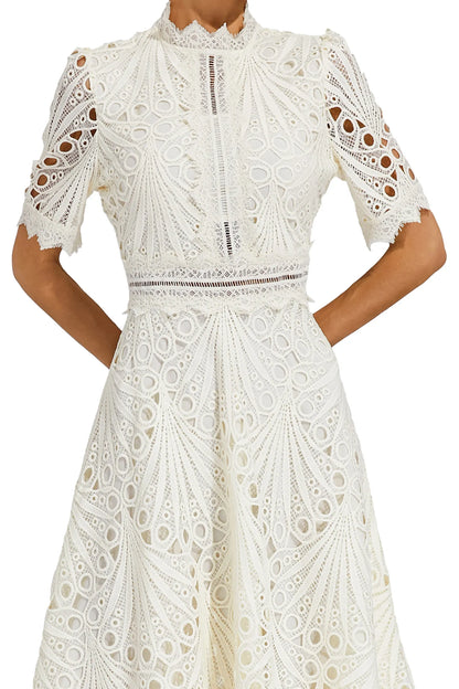 Leigh - Robe Midi en Dentelle Élégante