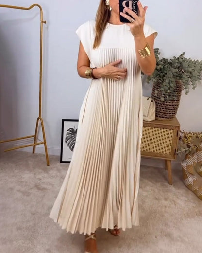Sophia - Robe Maxi Plissée Élégante Découpée