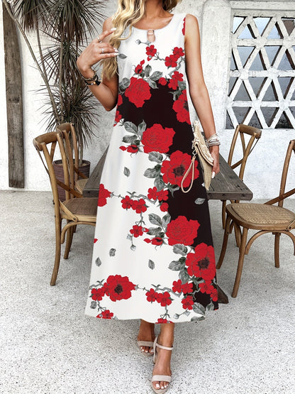 Indigo - Robe Maxi V-Neck Florale Boho Chic