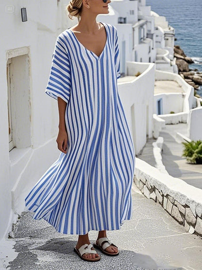 Reva – Robe à motif rayé pour les vacances