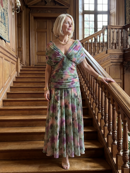 Calen | Robe Midi Décontractée à Épaules Nues