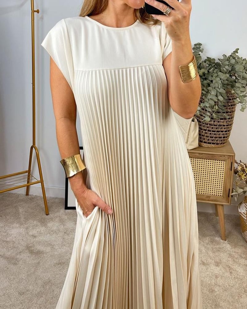Sophia - Robe Maxi Plissée Élégante Découpée