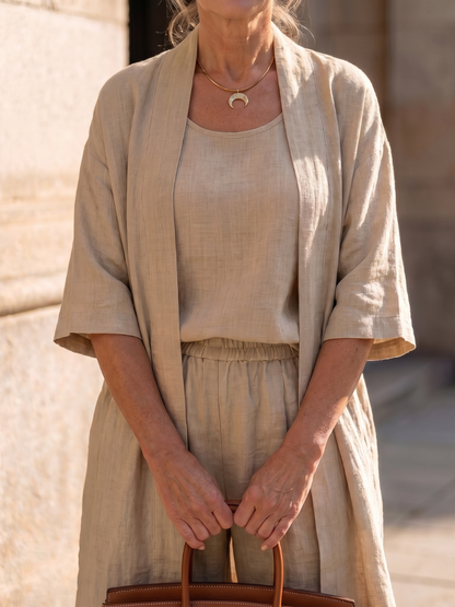 Yael | Ensemble de Top et Pantalon Détendu en Trois Pièces