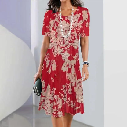 Dalia™ - Robe Plissée Femme avec Blocs de Couleur