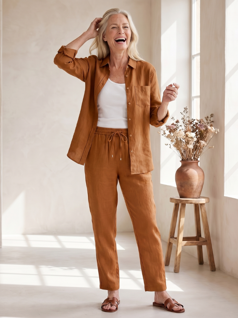 Noor | Ensemble Chemise à Manches Longues et Pantalon Tapered