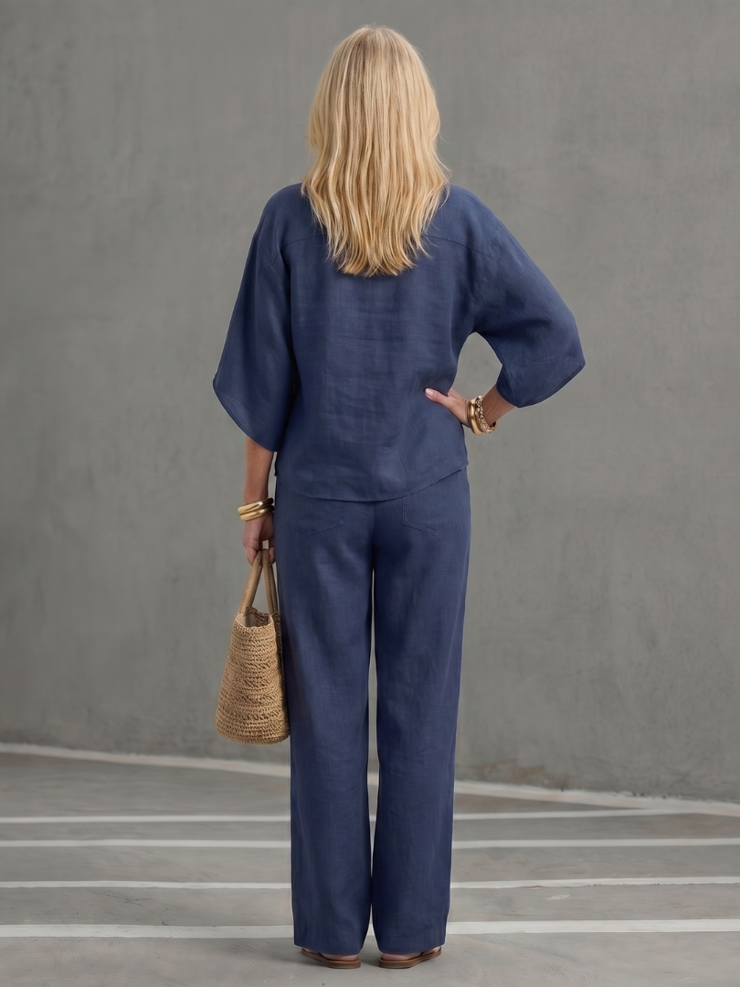 Amity | Ensemble Tunique Pantalon Détente à Boutons
