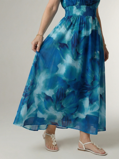 Sylin | Robe Midi à Encolure Halter Rassemblée