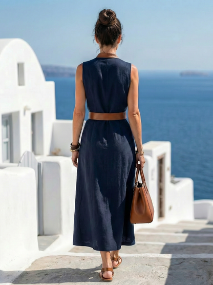 Myra | Robe Midi à Lignes Contrastantes