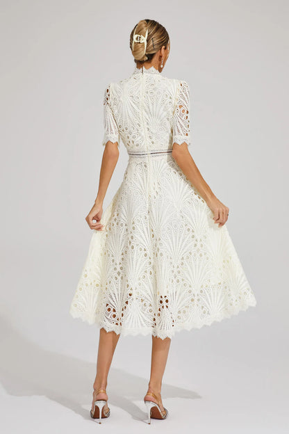 Leigh - Robe Midi en Dentelle Élégante