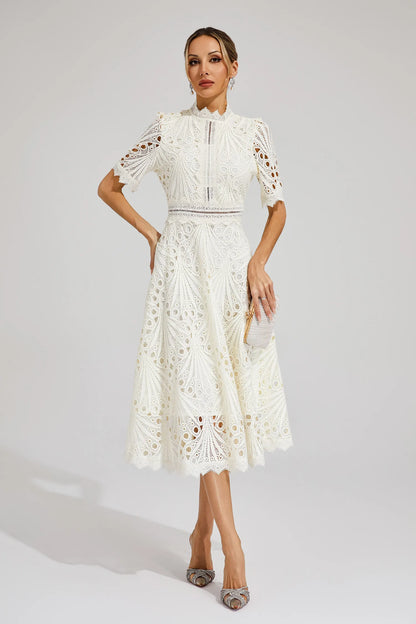 Leigh - Robe Midi en Dentelle Élégante