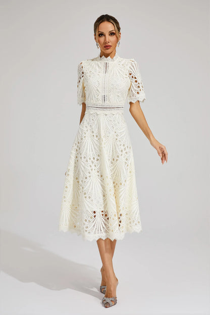 Leigh - Robe Midi en Dentelle Élégante