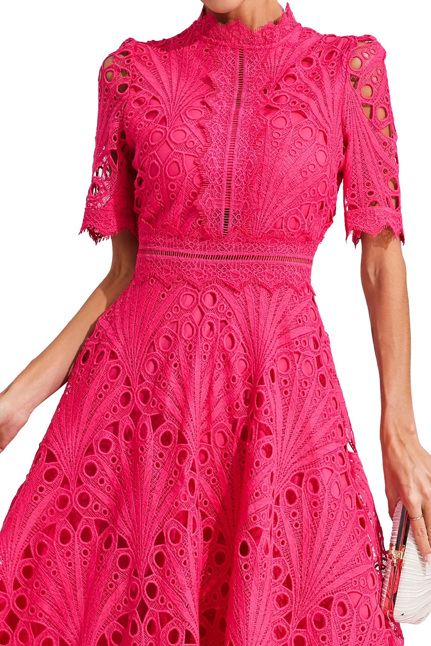 Leigh - Robe Midi en Dentelle Élégante
