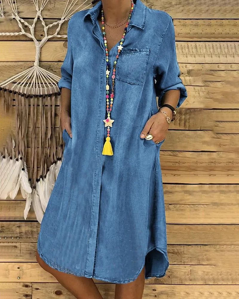 Eleora™ - Robe Longue en Jean Vintage