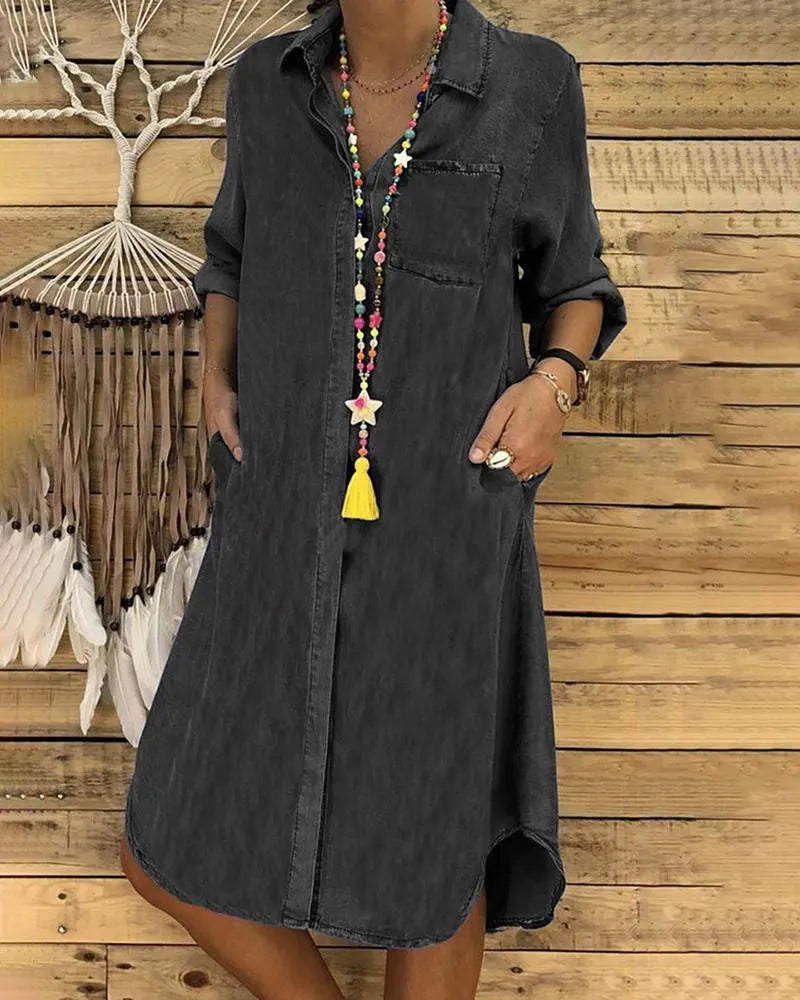 Eleora™ - Robe Longue en Jean Vintage