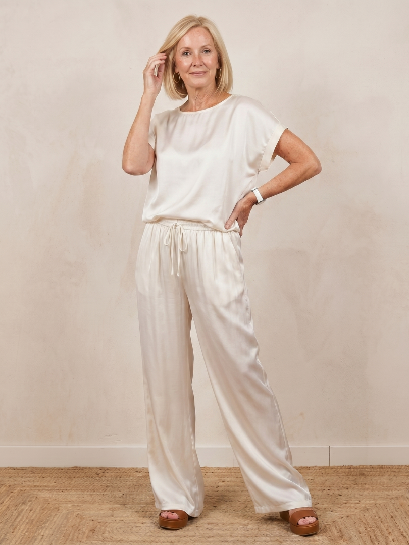 Shiloh | Ensemble de Pantalons à Taille Cordon avec Manches Courtes