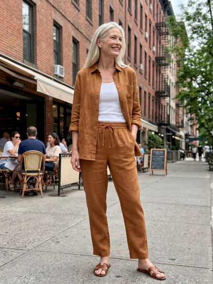 Noor | Ensemble Chemise à Manches Longues et Pantalon Tapered