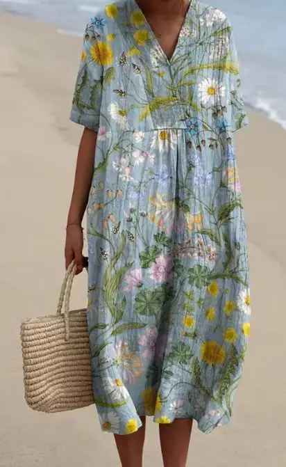 Margaret - Robe fluide à imprimé floral vibrant