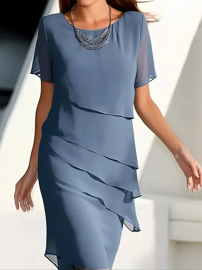 Monika - Robe Midi à Manches Courtes