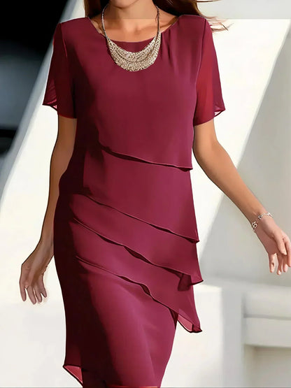 Monika - Robe Midi à Manches Courtes