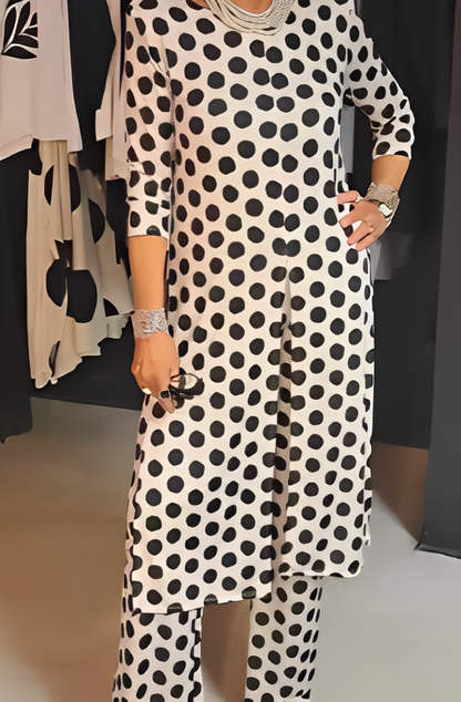 Greta | Ensemble à Pois avec Charme Féminin
