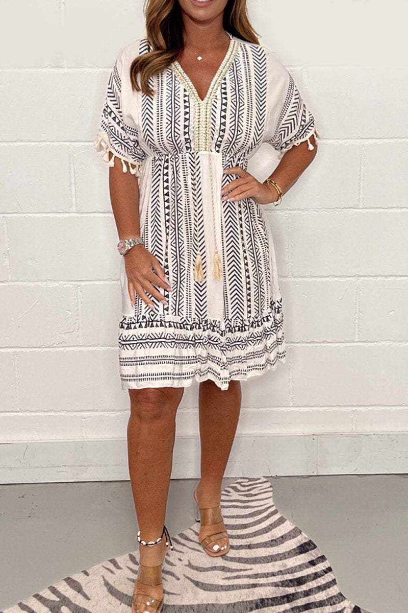 Olivia | Robe V-Neck Bohème