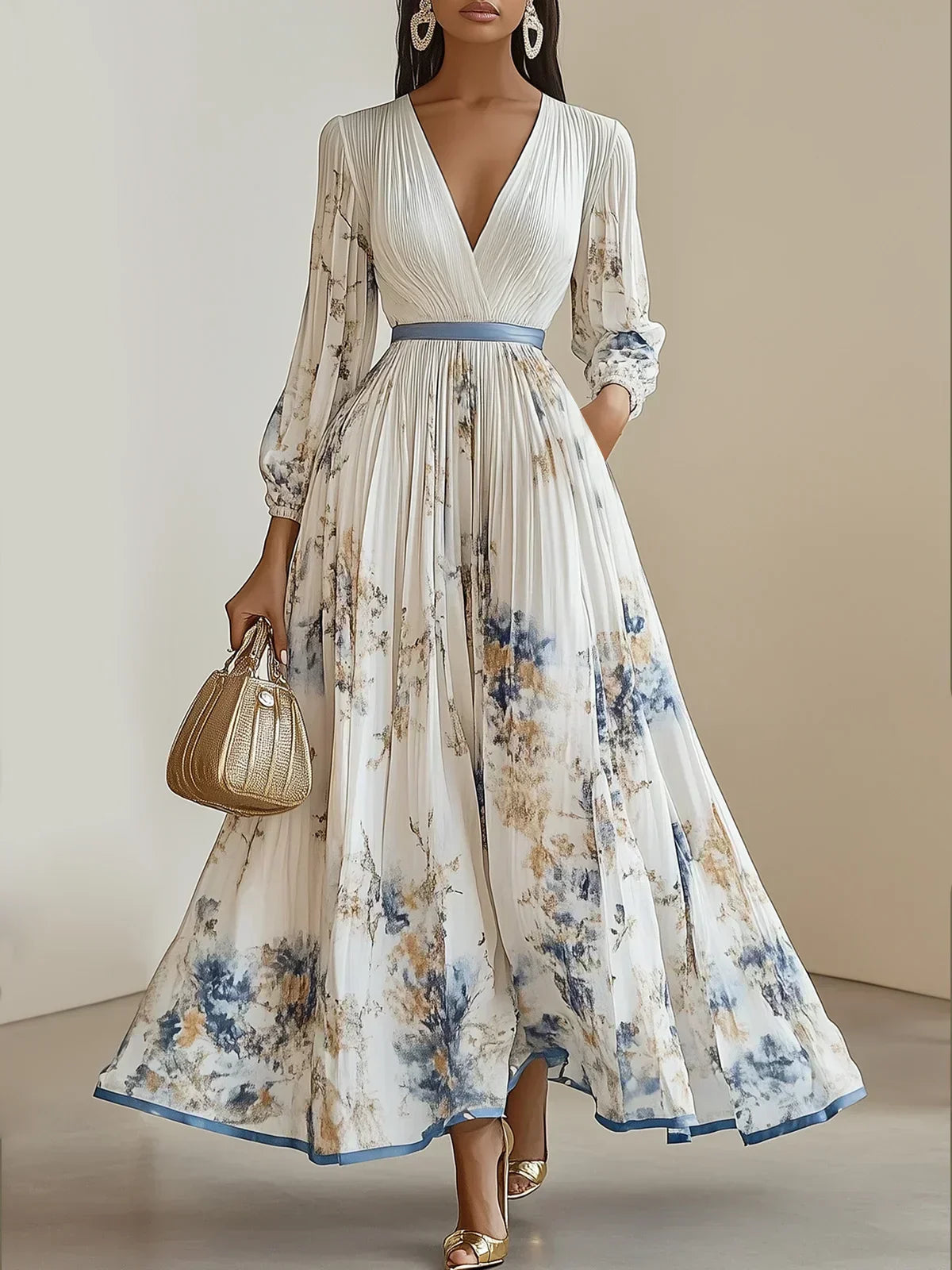 Bristol™ - Robe Maxi Bohémienne en Patchwork Floral