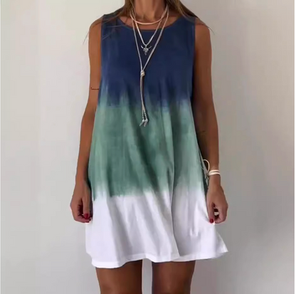 Josie - Robe Mini avec Imprimé Tie Dye Dégradé
