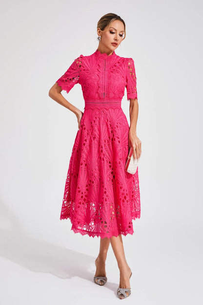 Leigh - Robe Midi en Dentelle Élégante