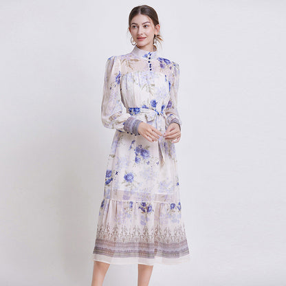 Sarah | Robe en Chiffon Floral Élegante