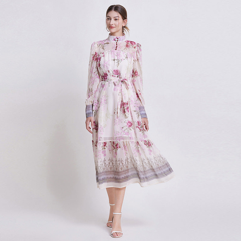 Sarah | Robe en Chiffon Floral Élegante