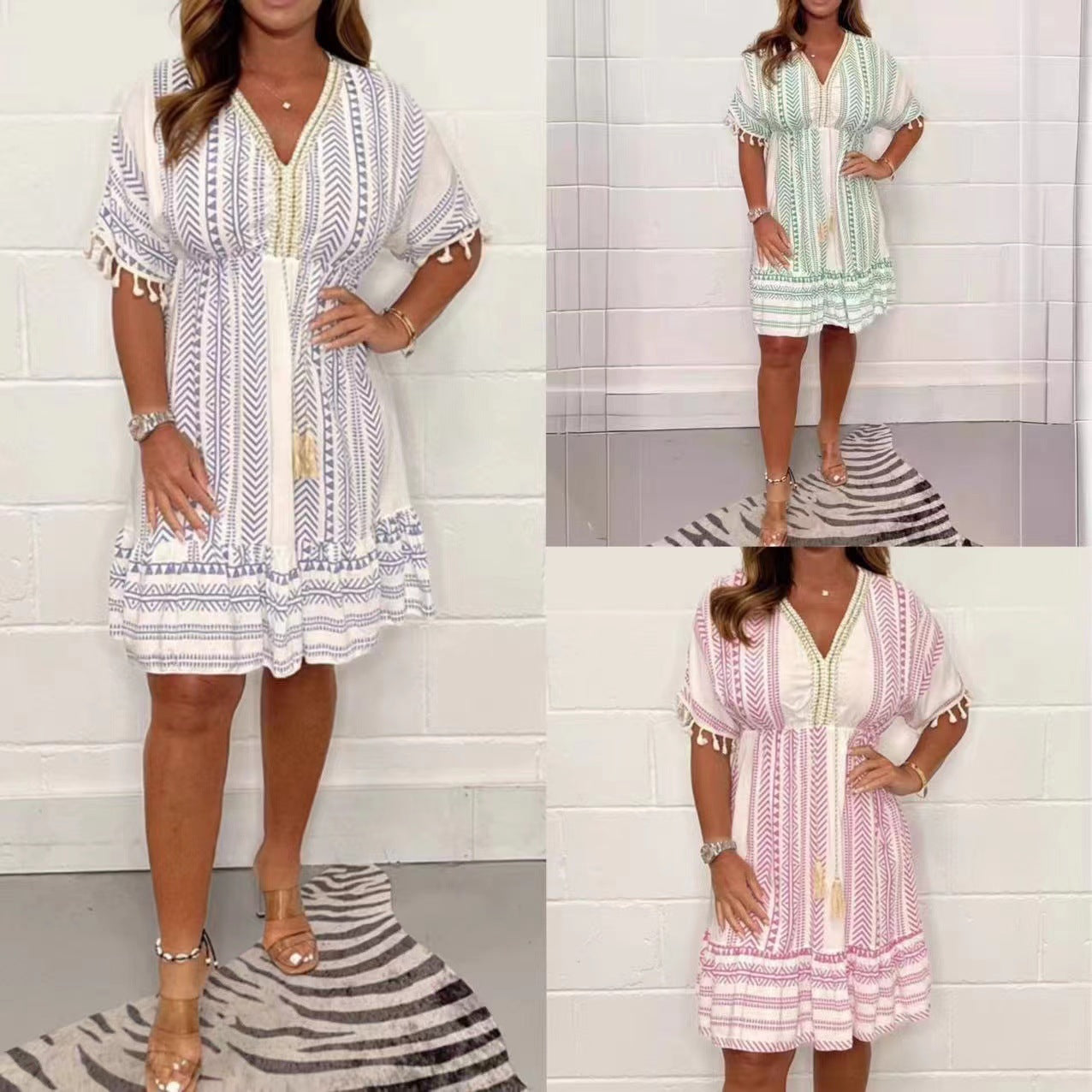 Olivia | Robe V-Neck Bohème