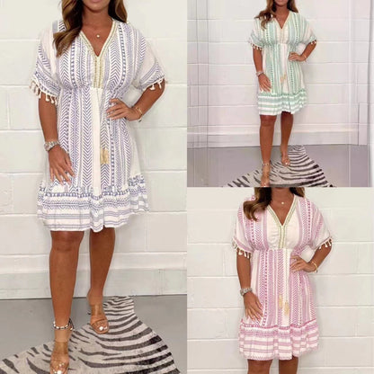 Olivia | Robe V-Neck Bohème