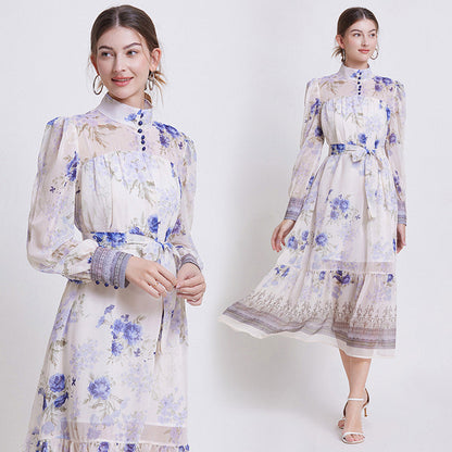 Sarah | Robe en Chiffon Floral Élegante