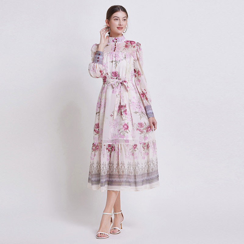 Sarah | Robe en Chiffon Floral Élegante
