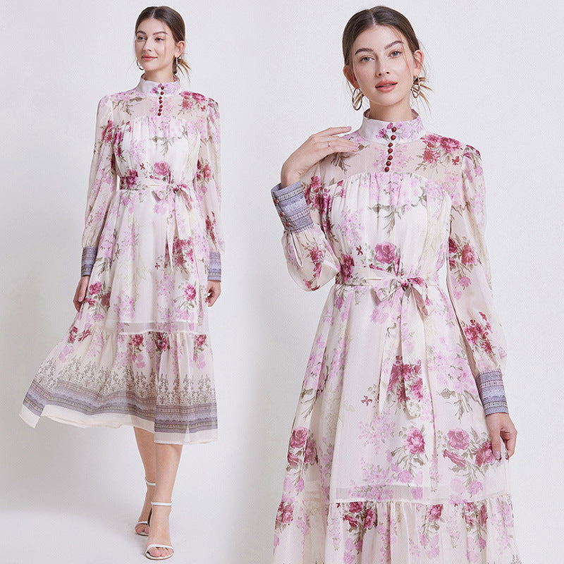 Sarah | Robe en Chiffon Floral Élegante