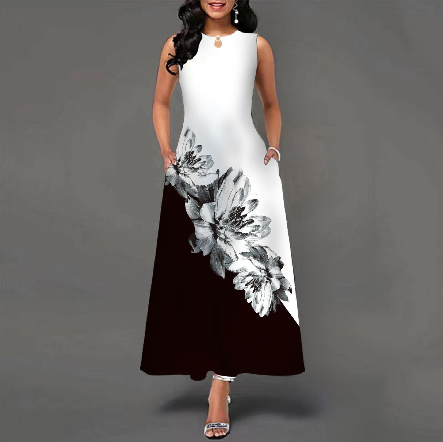 Bianca™ - Robe Décontractée Sans Manches avec Jupe Évasée