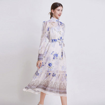 Sarah | Robe en Chiffon Floral Élegante