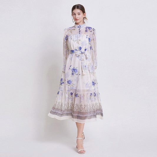 Sarah | Robe en Chiffon Floral Élegante