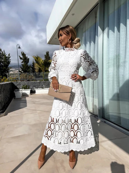 Georgia™ - Robe en Dentelle Française Élégante